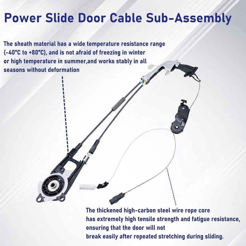 COILFRDS 85016-08011 كابل باب منزلق كهربائي فرعي متوافق مع تويوتا سيينا 2011-2020، استبدال 85016-08010 الجانب الأيسر للسائق - Image 5